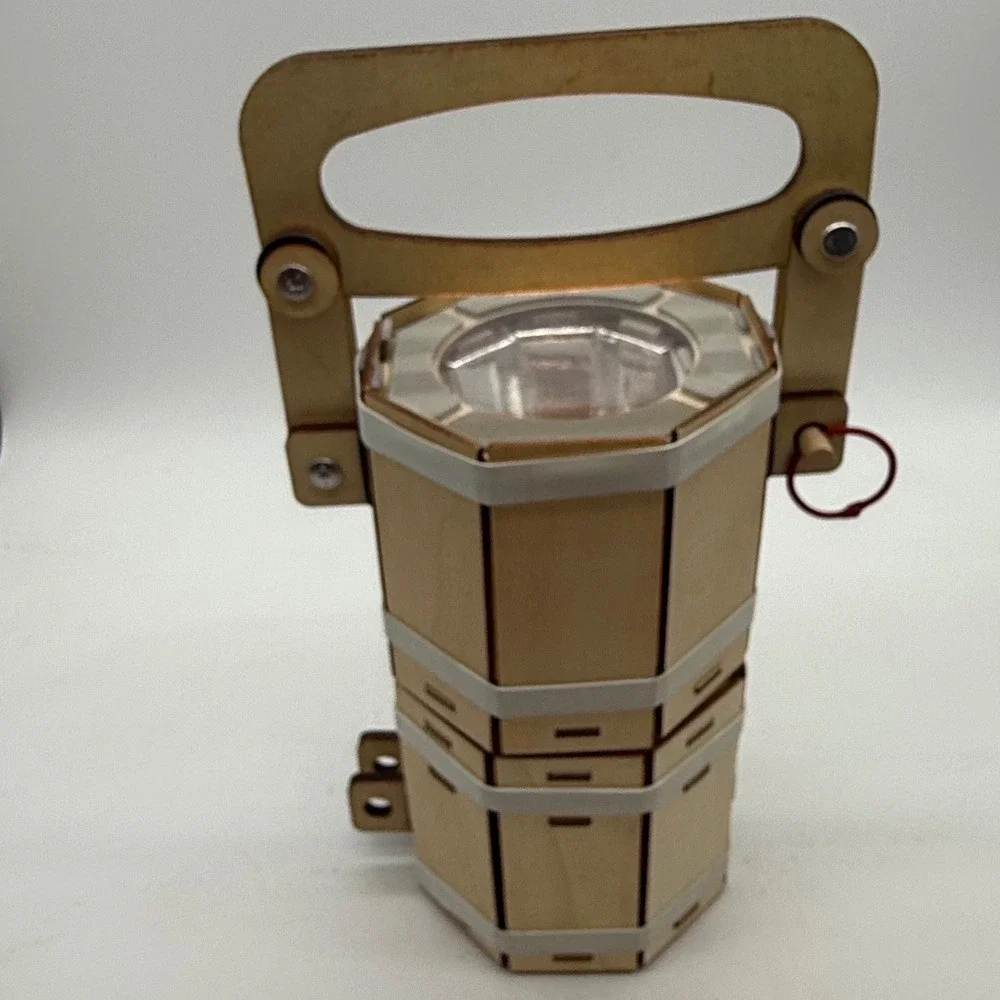 Unique Wood‎ Hexagon Lantern LED Light Decorative Table Lamp convertible fun